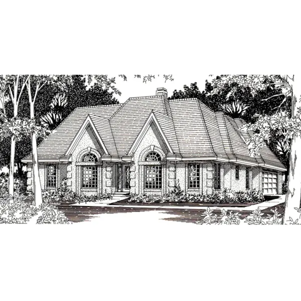 Ranch House Plan Front of Home - Elderhaven Ranch Home 060D-0256 - Shop House Plans and More