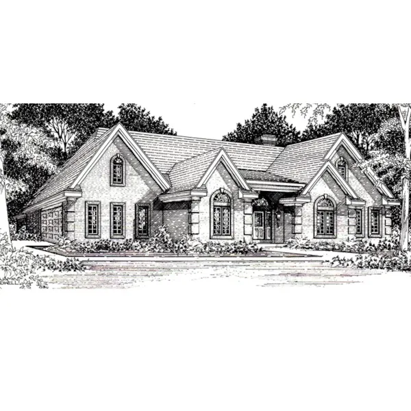 Rustic House Plan Front of Home - Danielle Bay Ranch Home 060D-0257 - Shop House Plans and More