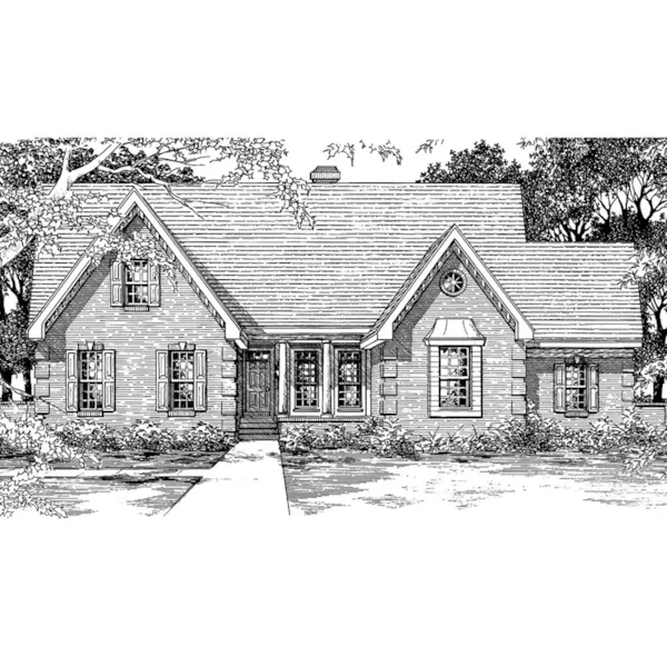 Ranch House Plan Front of Home - Hessey Ranch Home 060D-0267 - Shop House Plans and More