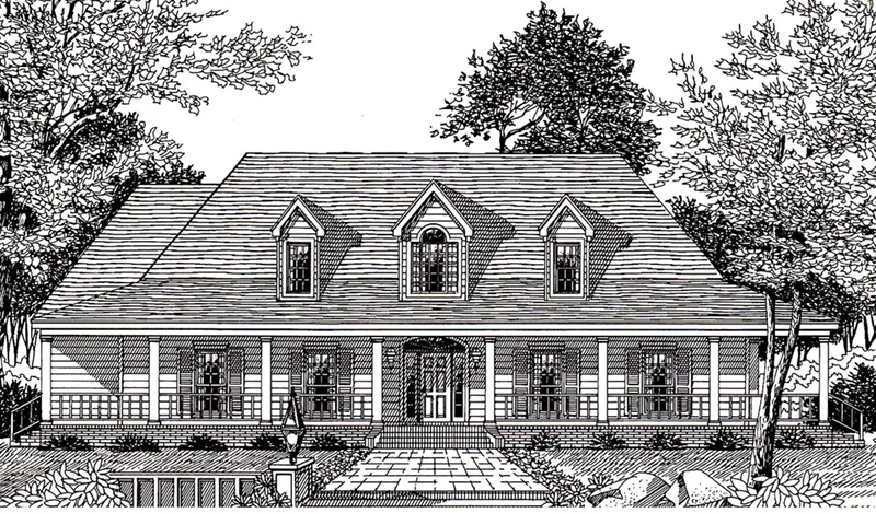 Southern House Plan Front of Home - 060D-0279 - Shop House Plans and More