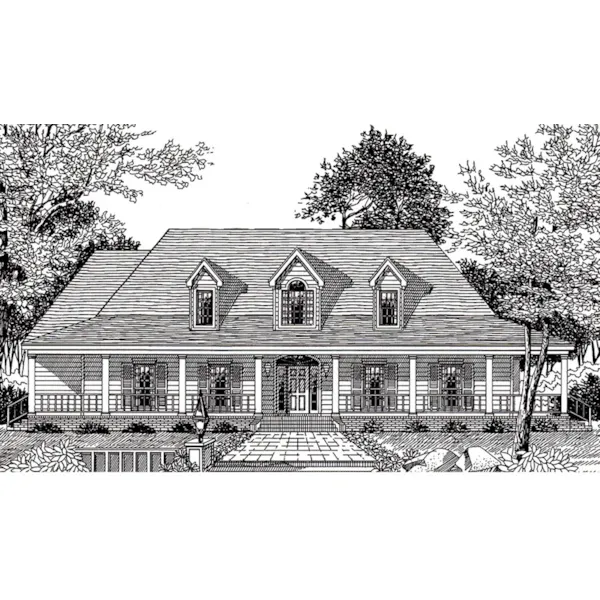 Southern House Plan Front of Home - Sinclair Stream Country Home 060D-0279 - Shop House Plans and More