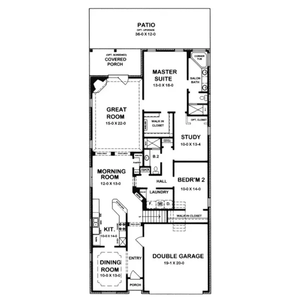 Traditional House Plan First Floor - Stauffer European Home 060D-0281 - Shop House Plans and More