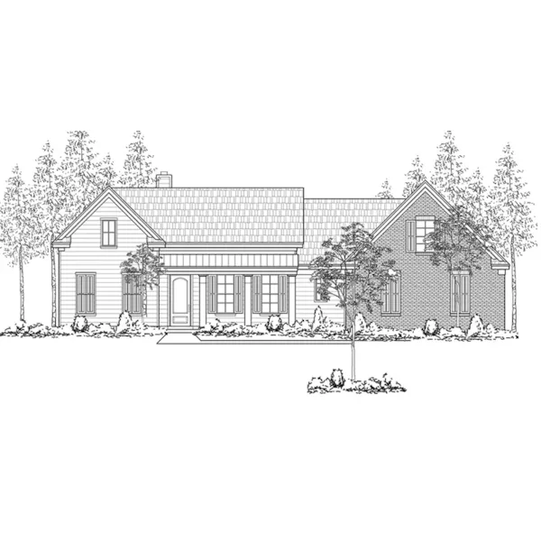 European House Plan Front of Home - Sugarbrook Country Home 060D-0282 - Shop House Plans and More