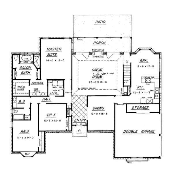 First Floor - Walnut Gate Ranch Home 060D-0284 - Shop House Plans and More