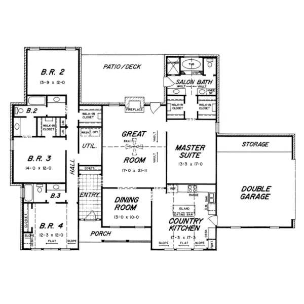 First Floor - Wynnburg Bay Ranch Home 060D-0285 - Shop House Plans and More