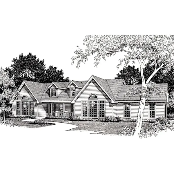 Front of Home - Wynnburg Bay Ranch Home 060D-0285 - Shop House Plans and More