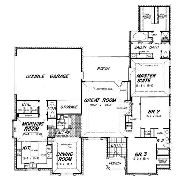 Ranch House Plan First Floor - Verrado Ranch Home 060D-0286 - Shop House Plans and More