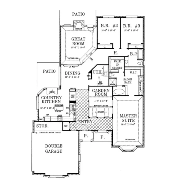 First Floor - Underwood Ranch Home 060D-0287 - Shop House Plans and More