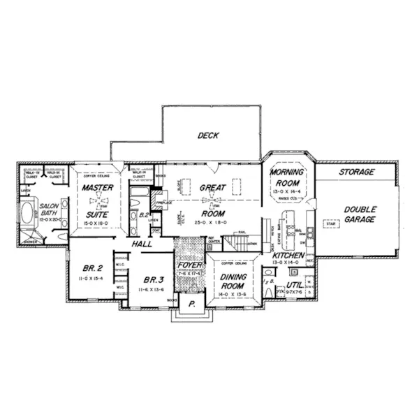 Traditional House Plan First Floor - Sweetbrook Traditional Home 060D-0290 - Shop House Plans and More