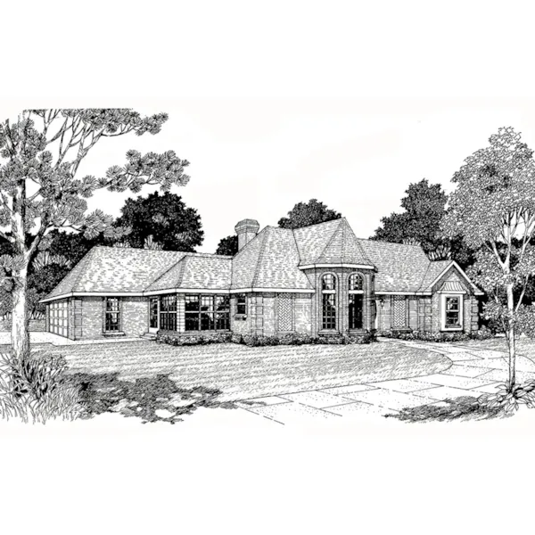 Ranch House Plan Front of Home - 060D-0292 - Shop House Plans and More