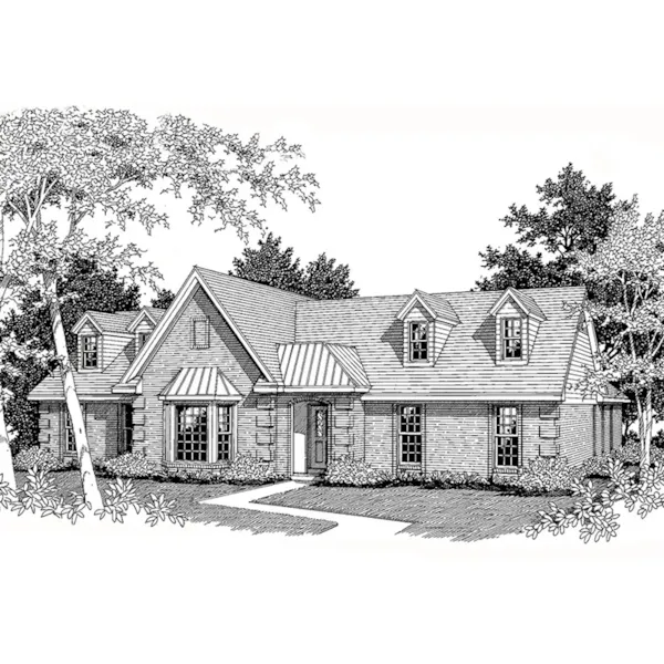 Ranch House Plan Front of Home - Rodgers Hill Ranch Home 060D-0293 - Shop House Plans and More