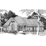 Front of Home - Kirk Park Ranch Home 060D-0294 - Shop House Plans and More