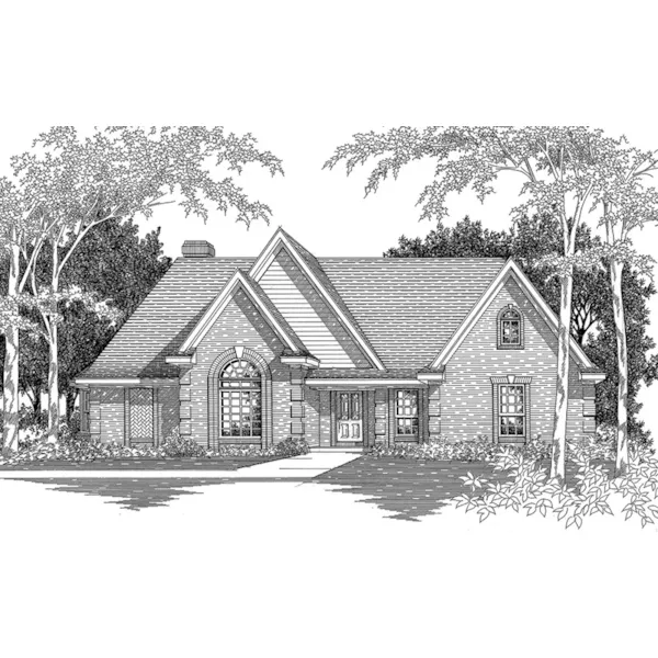 Ranch House Plan Front of Home - Howard Lane Ranch Home 060D-0295 - Shop House Plans and More