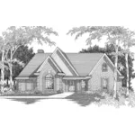 Ranch House Plan Front of Home - Howard Lane Ranch Home 060D-0295 - Shop House Plans and More