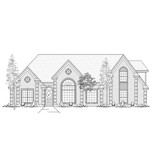 Ranch House Plan Front of Home - Hollister European Ranch Home 060D-0296 - Shop House Plans and More