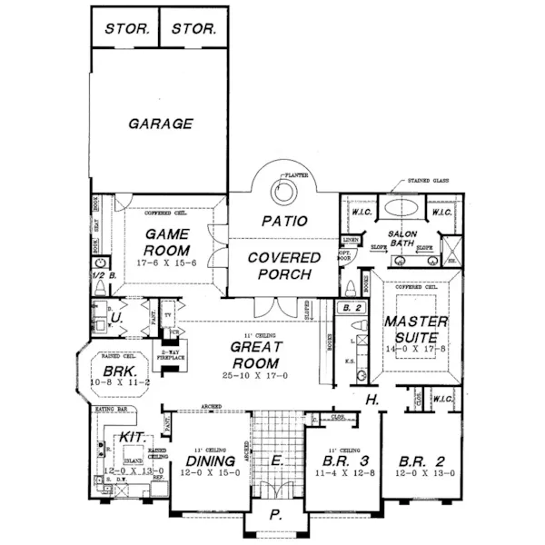 Florida House Plan First Floor - Holly Beach Florida Home 060D-0297 - Shop House Plans and More