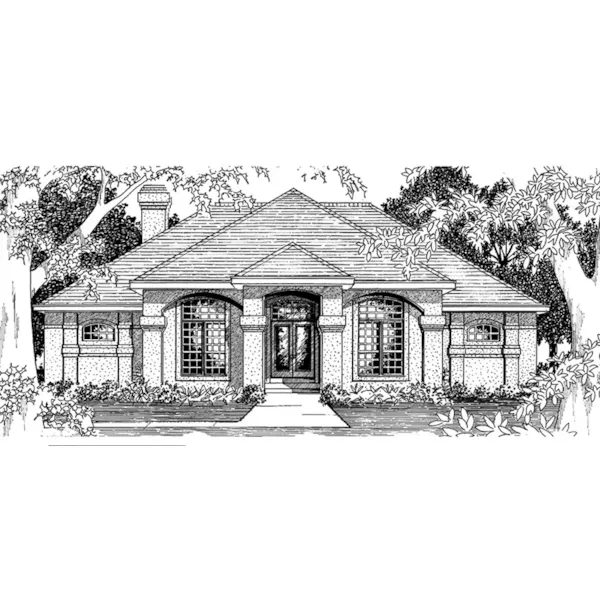 Florida House Plan Front of Home - Holly Beach Florida Home 060D-0297 - Shop House Plans and More