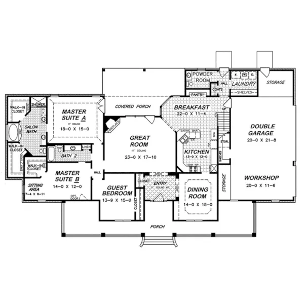 European House Plan First Floor - Atkinson Place Luxury Home 060D-0304 - Shop House Plans and More