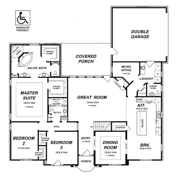 Traditional House Plan First Floor - Blackcreek European Home 060D-0306 - Shop House Plans and More