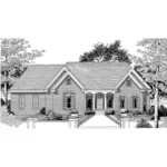 Ranch House Plan Front of Home - East Lake Ranch Home 060D-0310 - Shop House Plans and More