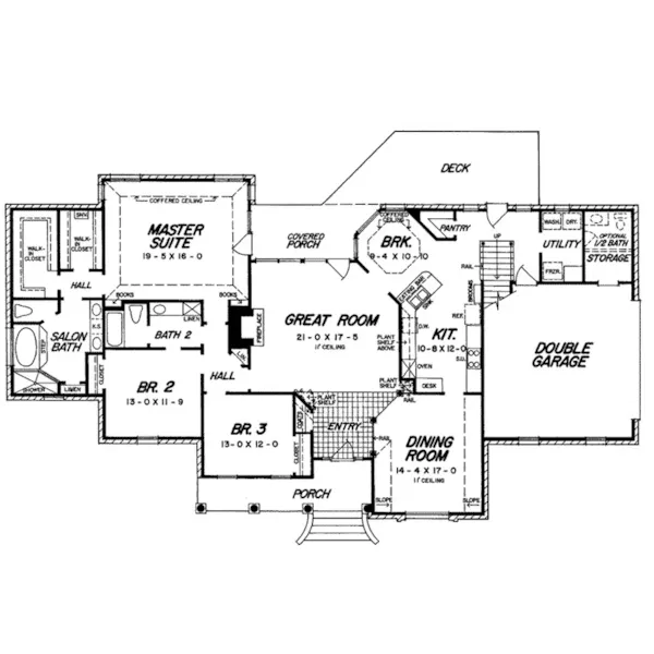 Traditional House Plan First Floor - Ellie Lane Traditional Home 060D-0313 - Shop House Plans and More