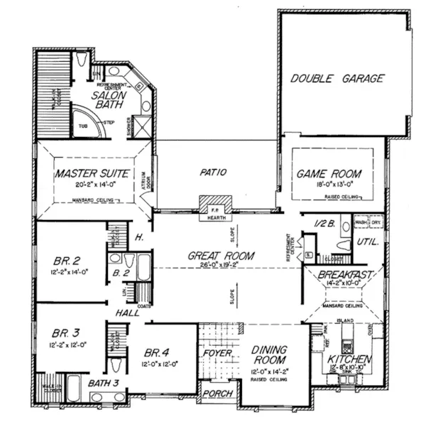 Traditional House Plan First Floor - Gwen Hill Luxury Home 060D-0318 - Shop House Plans and More