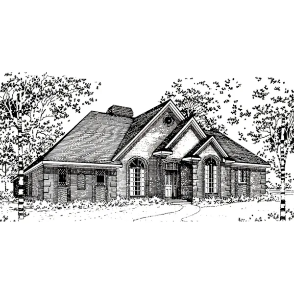 Traditional House Plan Front of Home - Gwen Hill Luxury Home 060D-0318 - Shop House Plans and More