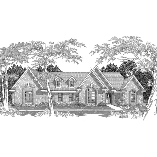 Ranch House Plan Front of Home - Valhalla Place Luxury Home 060D-0332 - Shop House Plans and More