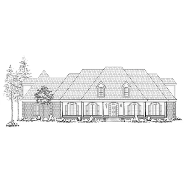 Ranch House Plan Front of Home - Sevilla Place Luxury Home 060D-0333 - Shop House Plans and More