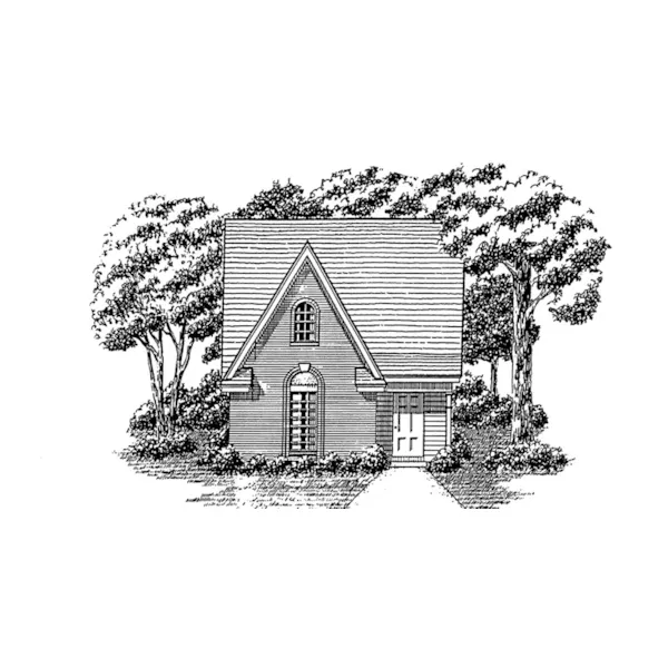 Ranch House Plan Front of Home - Valentine Narrow Lot Home 060D-0334 - Shop House Plans and More