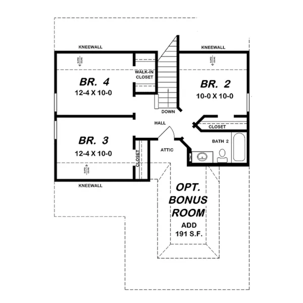 Rustic House Plan Second Floor - Twist Way Narrow Lot Home 060D-0339 - Shop House Plans and More