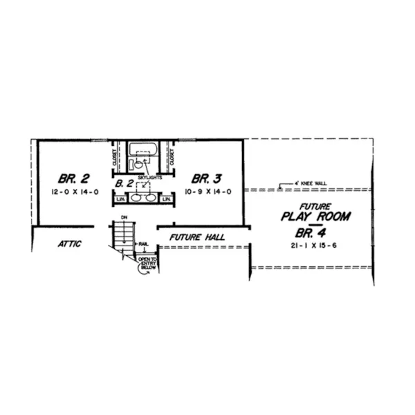 Country House Plan Second Floor - Ward Park Colonial Home 060D-0341 - Shop House Plans and More