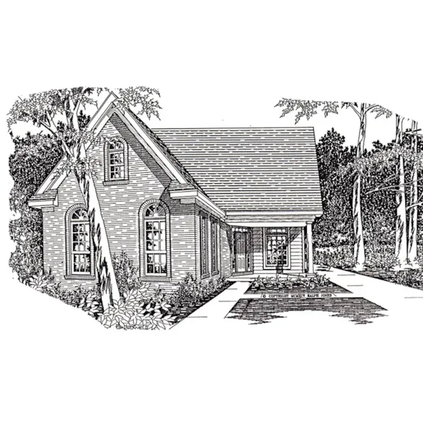 European House Plan Front of Home - Clarendon Bay Narrow Lot Home 060D-0347 - Shop House Plans and More