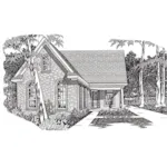 European House Plan Front of Home - Clarendon Bay Narrow Lot Home 060D-0347 - Shop House Plans and More