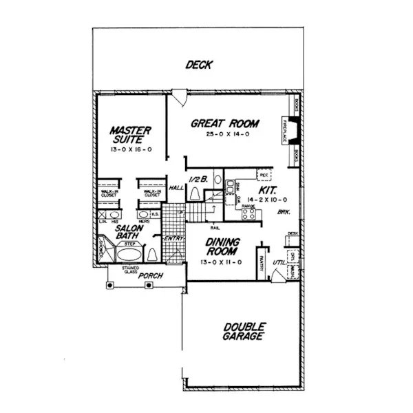 Tudor House Plan First Floor - Harcourt Lane European Home 060D-0355 - Shop House Plans and More