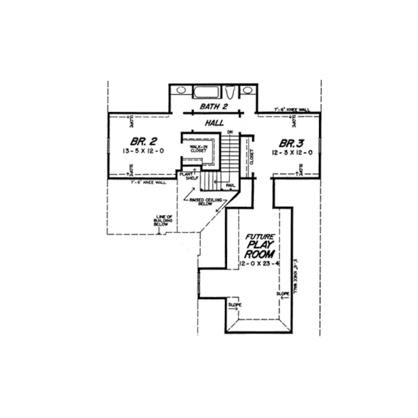 Tudor House Plan Second Floor - Harcourt Lane European Home 060D-0355 - Shop House Plans and More