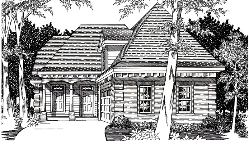 Traditional House Plan Front of Home - 060D-0355 - Shop House Plans and More