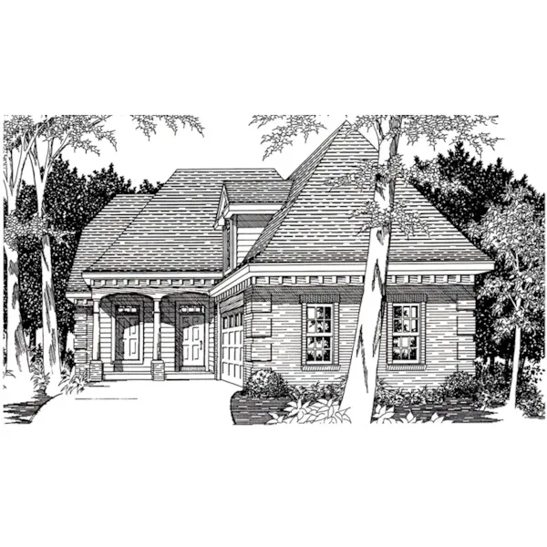 Tudor House Plan Front of Home - Harcourt Lane European Home 060D-0355 - Shop House Plans and More