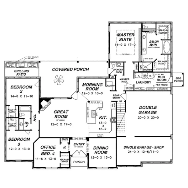 Traditional House Plan First Floor - Bridle Path Luxury Home 060D-0411 - Shop House Plans and More