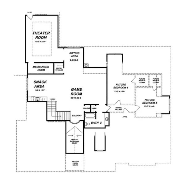 Rustic House Plan Second Floor - Dillaway Craftsman Home 060D-0414 - Shop House Plans and More