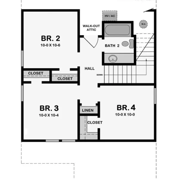 Ranch House Plan Second Floor - Foxshield Narrow Lot Home 060D-0418 - Shop House Plans and More