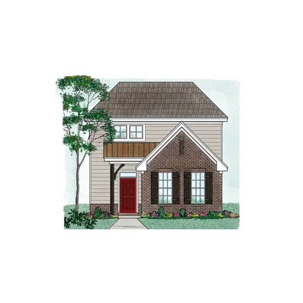 Ranch House Plan Front of Home - Foxshield Narrow Lot Home 060D-0418 - Shop House Plans and More