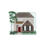 Ranch House Plan Front of Home - Foxshield Narrow Lot Home 060D-0418 - Shop House Plans and More