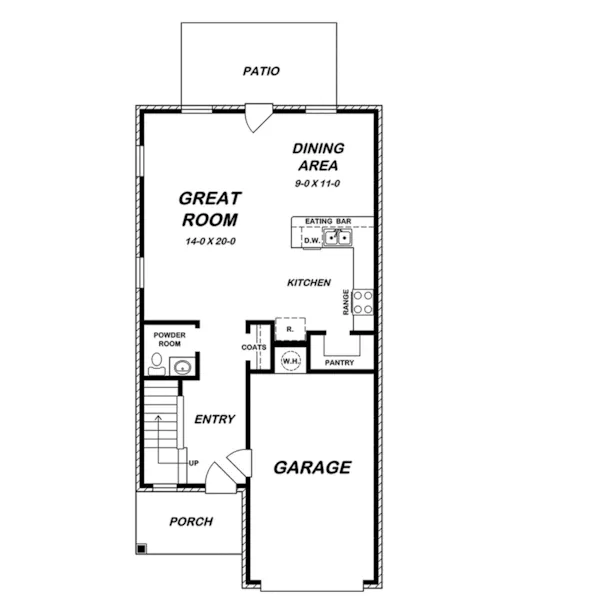 Traditional House Plan First Floor - Terrell Narrow Lot Home 060D-0428 - Shop House Plans and More