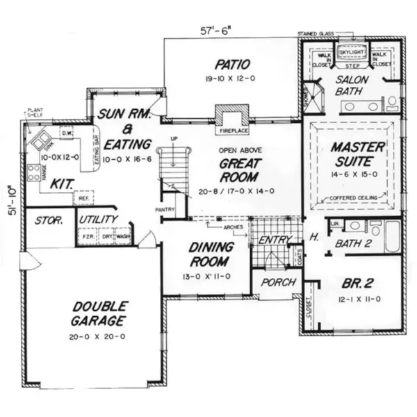 Cape Cod & New England House Plan First Floor - Francis Lake Traditional Home 060D-0437 - Shop House Plans and More