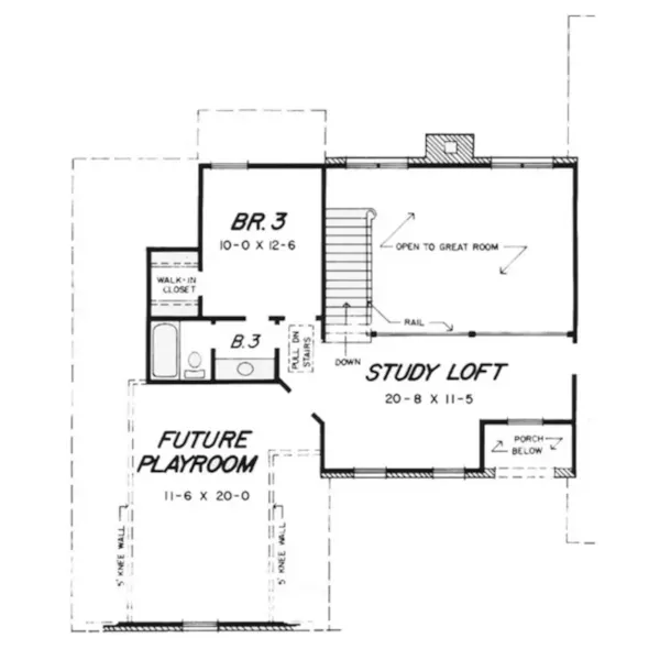 Cape Cod & New England House Plan Second Floor - Francis Lake Traditional Home 060D-0437 - Shop House Plans and More