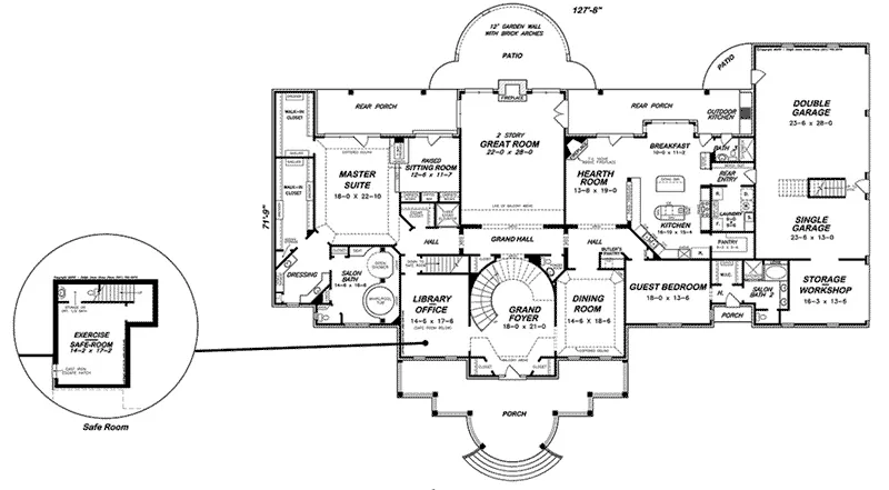 Traditional House Plan First Floor - 060D-0518 - Shop House Plans and More