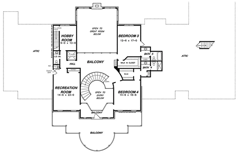 Southern House Plan Second Floor - 060D-0518 - Shop House Plans and More