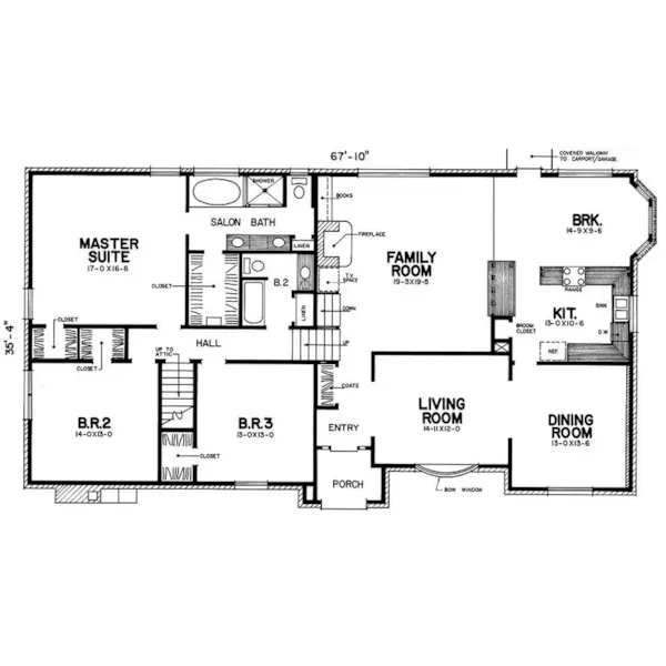 Tudor House Plan First Floor - Lumber Hill Tudor Home 060D-0520 - Shop House Plans and More