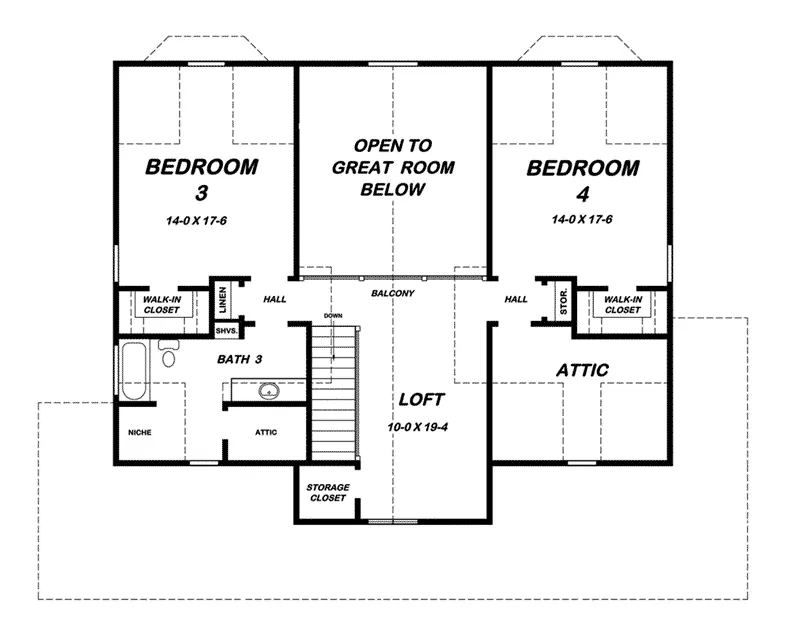 Ranch House Plan Second Floor - 060D-0529 - Shop House Plans and More